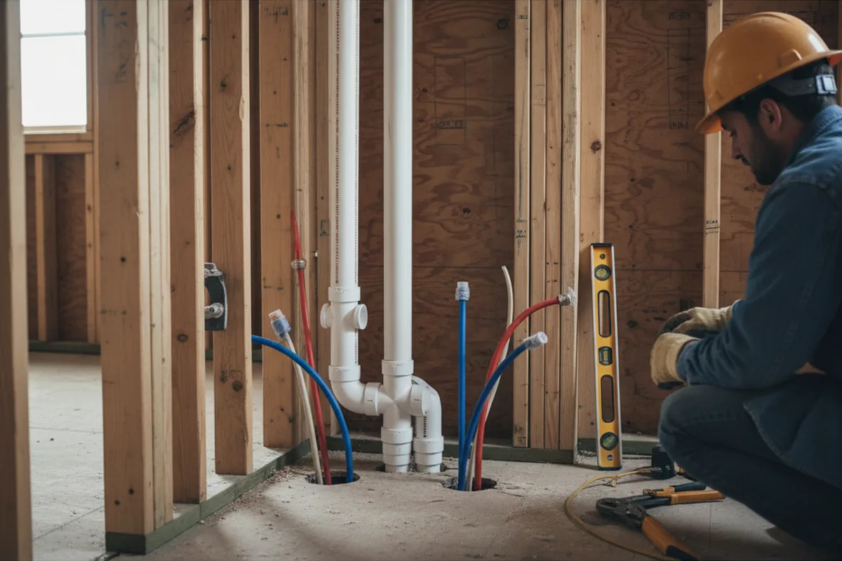 Drain and supply rough-in during Garbage Disposal Repair in Richeyville