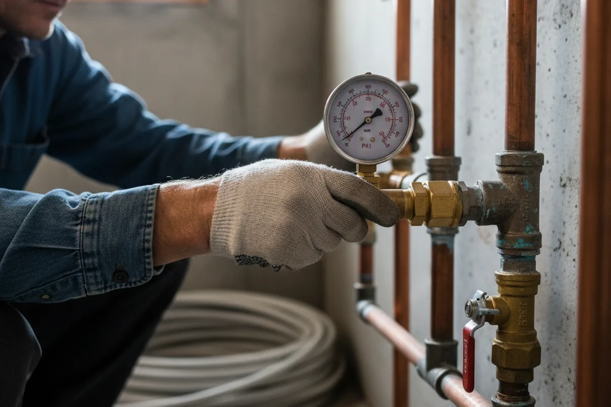 Pressure testing a repaired line during Water Line Repair in Richeyville